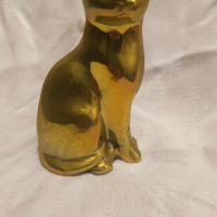 Бронзова статуетка на котка, снимка 2 - Антикварни и старинни предмети - 44735938