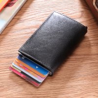Кожен портфейл със защита за кредитни карти от алуминий с RFID защита, снимка 1 - Портфейли, портмонета - 41470523