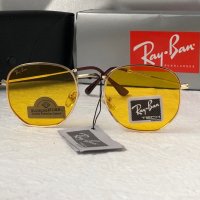 Ray-Ban Hexagonal RB3548 дамски мъжки слънчеви очила унисекс  жълти прозрачни , снимка 5 - Слънчеви и диоптрични очила - 41730834