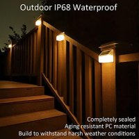 Нови 4 броя LED слънчеви светлини лампи за дворна ограда тераса парапет/Декорация, снимка 6 - Лед осветление - 41508825