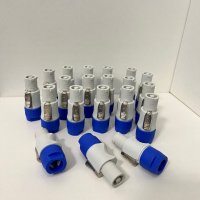 3 PIN AC Powercon Connector Пауъркон конектор 3 пинов сив и син, снимка 3 - Други - 44300593