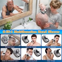 Нов Водоустойчив 7D бръснач самобръсначка за глава мъже бръснене, снимка 5 - Електрически самобръсначки - 41600220
