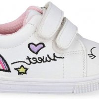 №18-№23, Бебешки обувки за момиче, бели с цветни декорации BUBBLE KIDS, снимка 3 - Бебешки обувки - 39952677