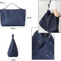 Нова Модерна дамска чанта Tote PU кожа в синьо ежедневна през рамо, снимка 4 - Чанти - 42530922