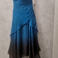 Официална Синя Рокля Естествена коприна размер М, снимка 1 - Рокли - 42473661