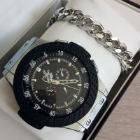 Комплект часовник HUBLOT + гривна, снимка 2 - Мъжки - 40809643