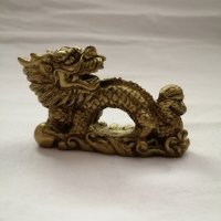 Сувенир малка статуетка китайски дракон в бронзов цвят , снимка 1 - Декорация за дома - 44466472