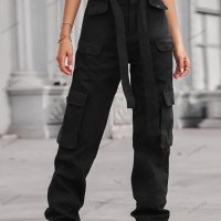 Модни дамски карго панталони с много джобове, 4цвята - 023, снимка 4 - Панталони - 41776112