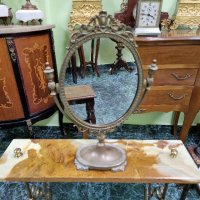 Чудесно много красиво антикварно английско бронзово огледало , снимка 1 - Антикварни и старинни предмети - 44491274