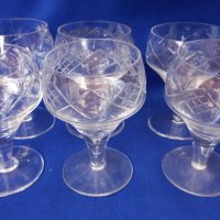 Кристални чаши за концентрат, столче, ръчна гравюра - 6 бр, снимка 1 - Чаши - 42234691