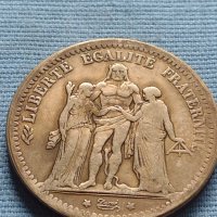 Монета 5 франка 1875г. Франция Трета република 34955, снимка 5 - Нумизматика и бонистика - 42710997