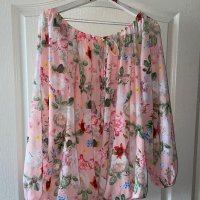 Нежна нова  ефирна блуза топ флорален принт цветя XL 2XL , снимка 4 - Корсети, бюстиета, топове - 41330412