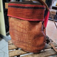 FERRO MODA естествена кожа чанта,красив десен,дълга дръжка, снимка 5 - Чанти - 38985776