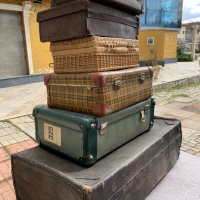 4 броя стари куфара, снимка 4 - Декорация за дома - 36330942