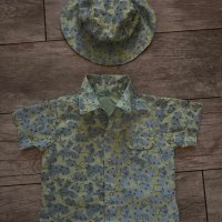 Комплект риза и шапка, ромпъри, шапки, снимка 2 - Комплекти за бебе - 41357779