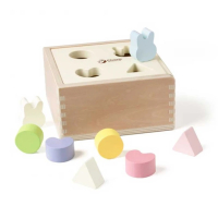 Дървена кутия за сортиране на формички в пастелни цветове (004), снимка 1 - Образователни игри - 44732895