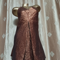 S,M,L  Златиста къса рокля с гол ръкав, снимка 7 - Рокли - 36264654