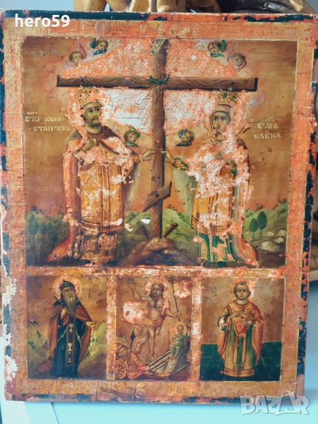 Стара руска икона-Константин и Елена , снимка 1