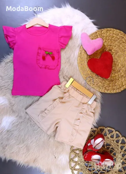 🍒Детски Комплект "Черешка": Блуза и Къси Панталони🍒, снимка 1