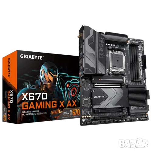 Дънна платка GIGABYTE X670 GAMING X AX сокет АМ5, DDR5, PCIe 5.0 M.2 SSD, снимка 1