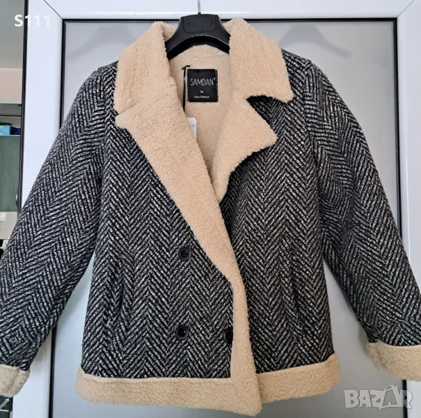 Ефектно топло зимно късо палто, супер актуален модел, снимка 1