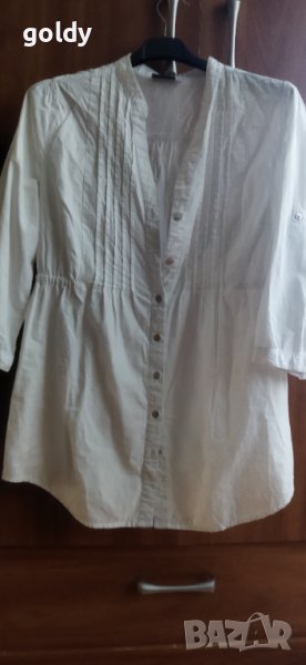 Дамска бяла риза туника , снимка 1