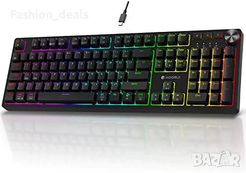 Нова Пълноразмерна механична клавиатура RGB подсветка 104 клавиша, снимка 1