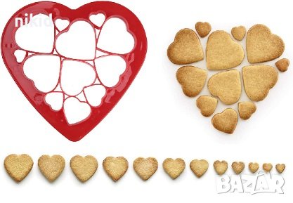 Малки Големи сърца Сърце голяма пластмасова форма резец за сладки тесто фондан, снимка 1