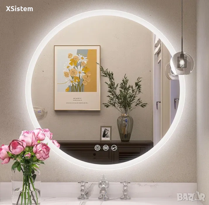Огледало за баня Ф80 с блутут, снимка 1