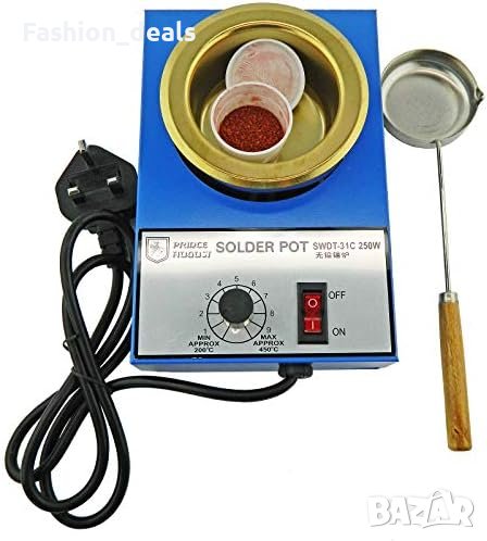 Нов електрически уред за топене на спойка метал 220-230v + черпак, снимка 1