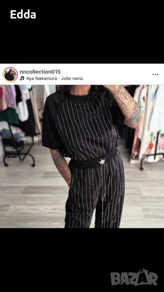 Комплект черен с камъни , снимка 1