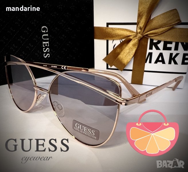 GUESS 🍊 Дамски метални слънчеви очила "GOLD AVIATOR" нови с кутия, снимка 1