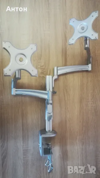 Масивна стойка за два монитора, снимка 1