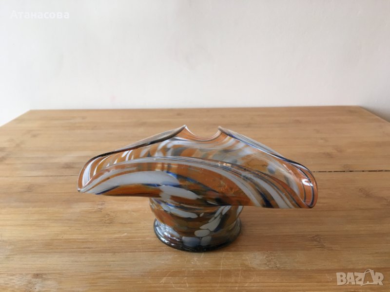Стъклен пепелник Мурано 1960 г пъстър, снимка 1