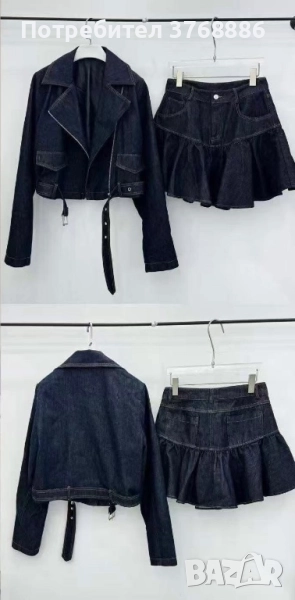 Дънков комплект Пола и яке, снимка 1