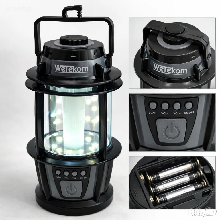 Къмпинг LED фенер Wetekom – лампа с осветление и управление, снимка 1