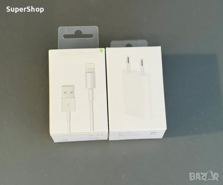   Комплект Кабел и Адаптер зарядно за iPhone 5 5s 6 6s 7 plus x 8 11 +, снимка 1