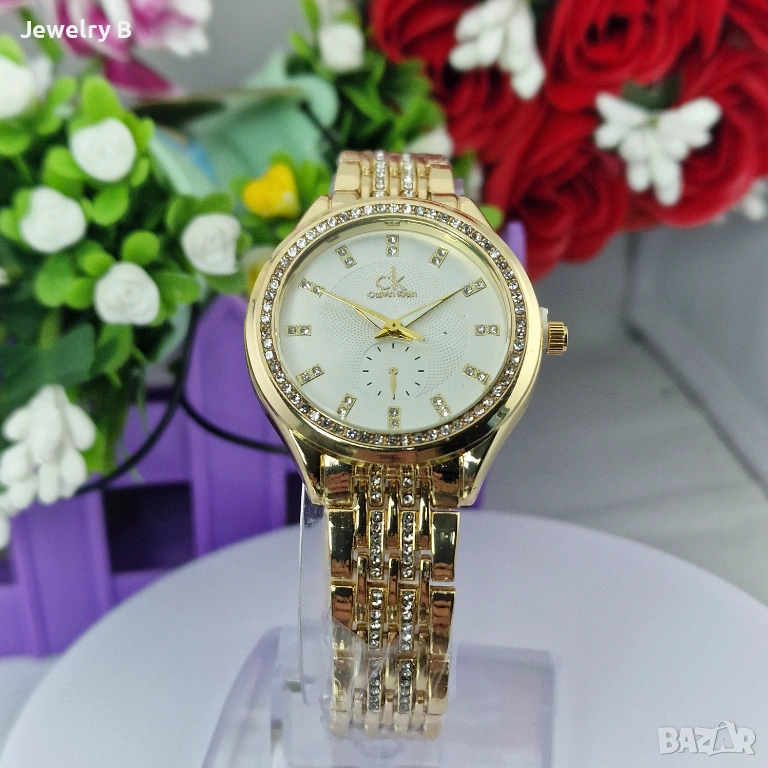 Дамски часовник Calvin Klein – златист с бял циферблат, снимка 1