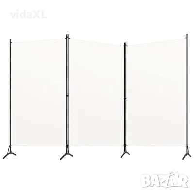 vidaXL Параван за стая, 3 панела, бял, 260x180 см, плат (SKU:320731), снимка 1