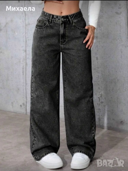 Черни дънки с панделка , снимка 1