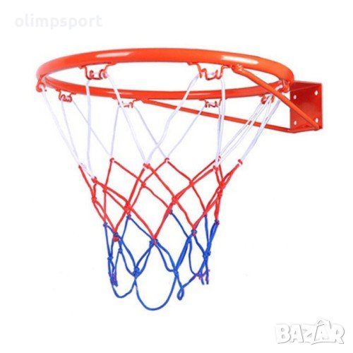 Баскетболен кош ринг с вътрешен диаметър 45 см и мрежа. Комплектът включва болтове за монтаж. , снимка 1