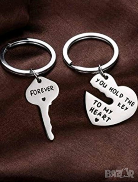 Ключодържател сърце и ключ за двойки и влюбени , снимка 1