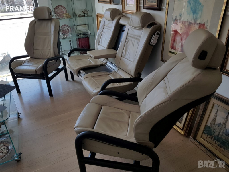 Уникална дизайнерска кожена мека мебел гарнитура от БМВ Х6, снимка 1