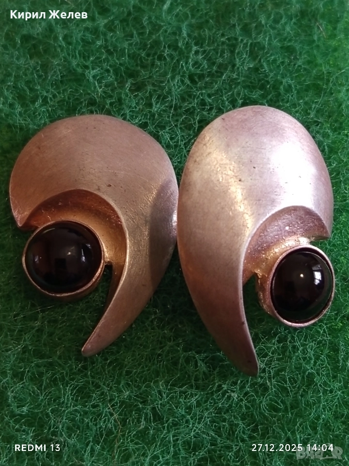 Сребърни обеци с ЧЕРЕН ОНИКС елегантен стилен дизайн 41787, снимка 1