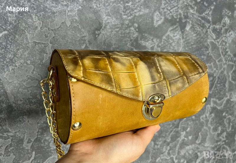 ПРОМОП-Чанта от ЕСТЕСТВЕНА КОЖА и хастар , снимка 1