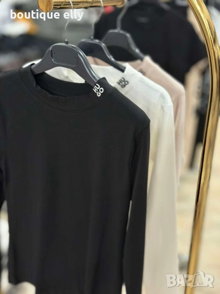 дамска блуза hugo - бежово, черно и бяло, снимка 1