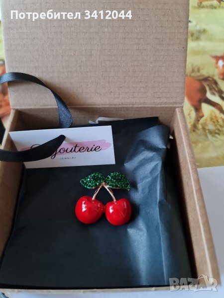 Стилна брошка "Черешки"- CHERRY Brooch, снимка 1