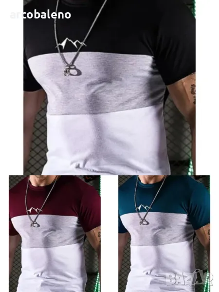 Свободна мъжка тениска с кръгло деколте и къс ръкав с цифров печат, 3цвята , снимка 1