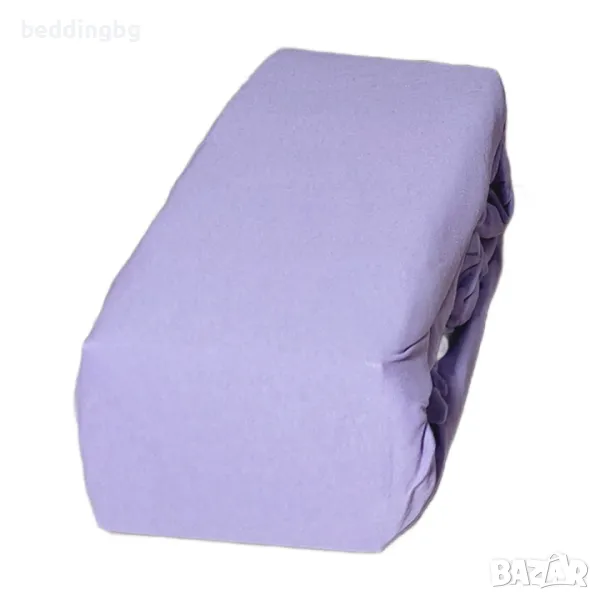 Чаршаф с ластик трико Премиум – лилав, 100% български памук, снимка 1