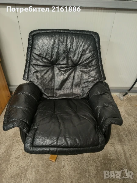3862 Кресло от естествена кожа , снимка 1